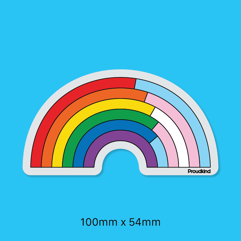 Transgender rainbow sticker (large)