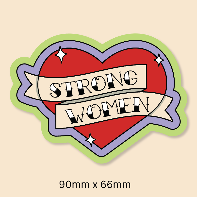 Strong women heart sticker