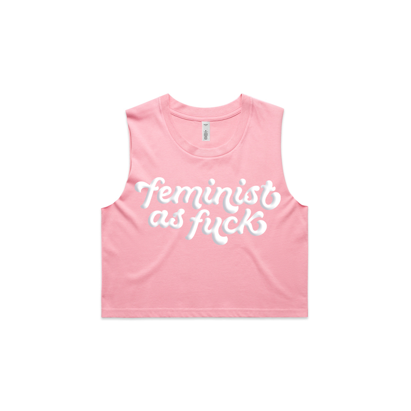 Feminist as fuck crop tank